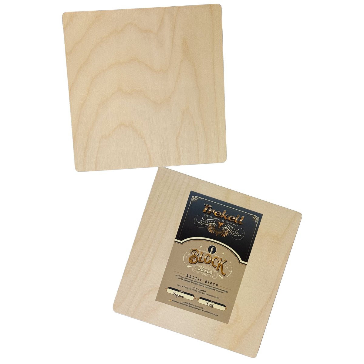 Trekell Unprimed Block Panel, 1/2" Baltic Birch, 8" x 8"