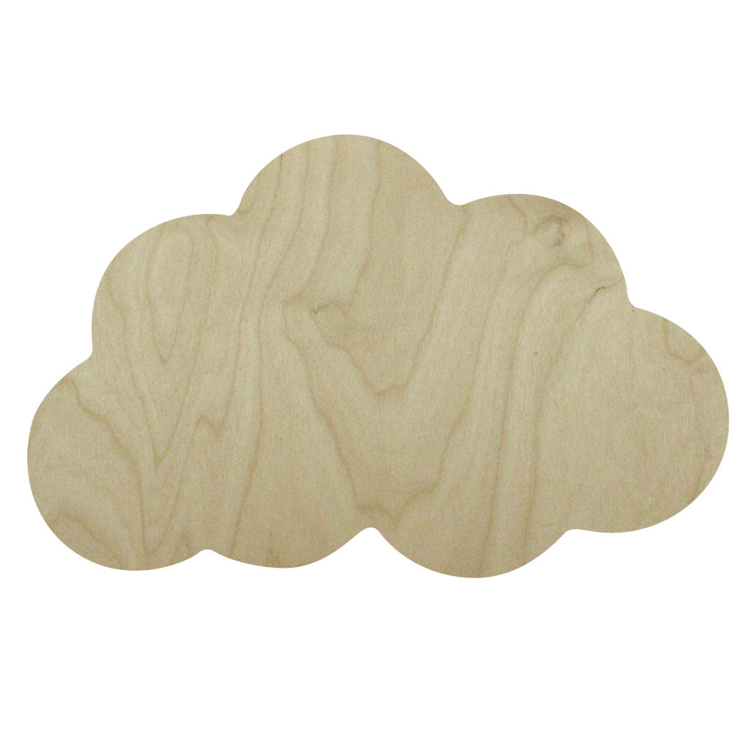 Trekell Cloud Panel, unpainted wood with a rounded, lobed cloud outline.