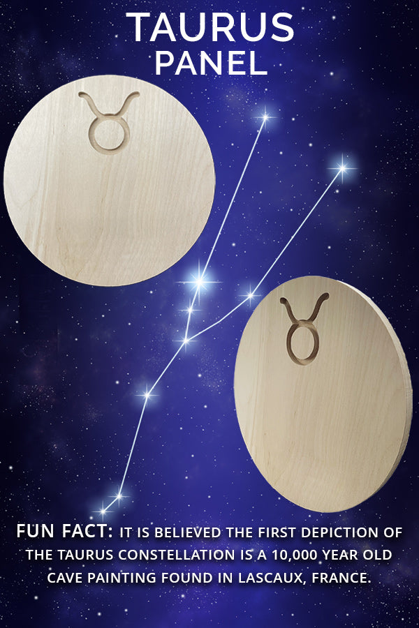 Taurus Panel graphic with two bare round panels bearing the zodiac symbol.
