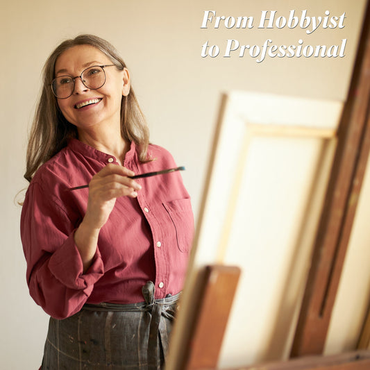 Illustration about developing from an art hobbyist into a professional artist.