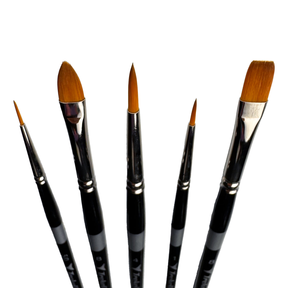 Close-up of the Trekell 5-Piece Minimal Brush Set