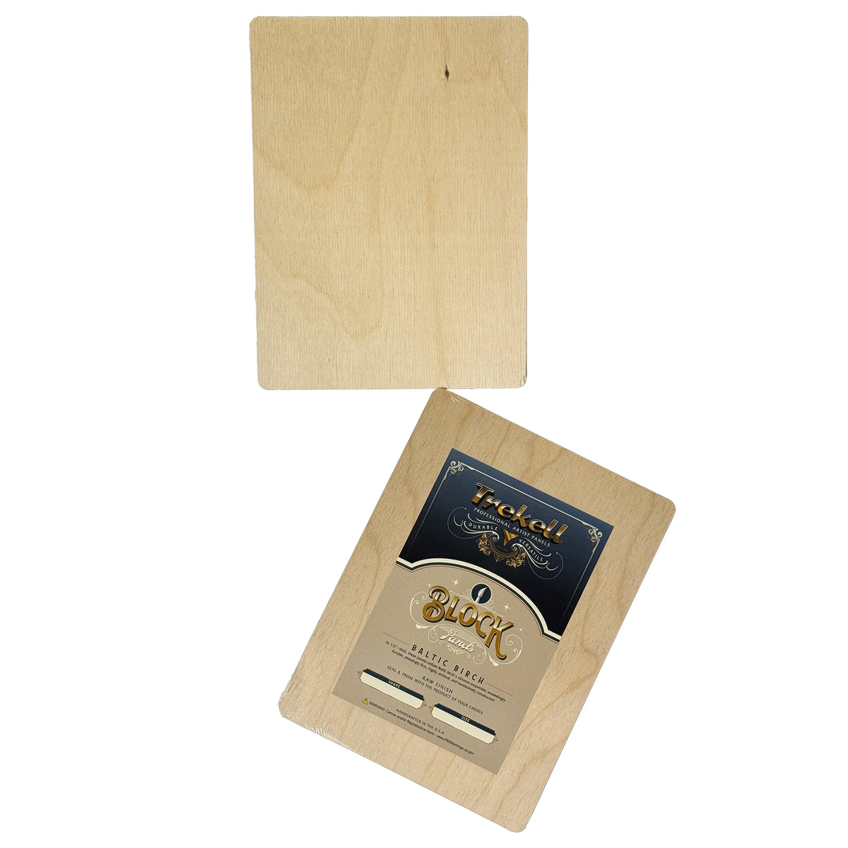 Trekell Unprimed Block Panel, 1/2" Baltic Birch, 6" x 8"