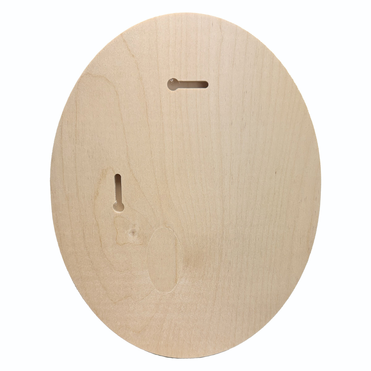 Back of the Trekell Oval Floater Panel, 1/2" Baltic Birch, 7.5" x 10"