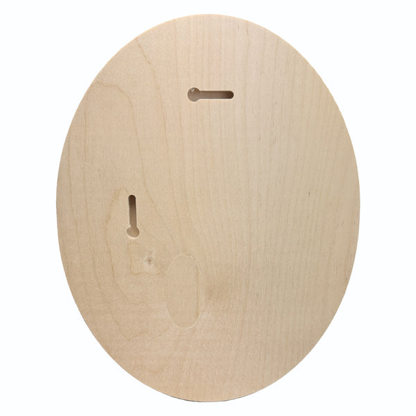 Back of the Trekell Oval Floater Panel, 1/2" Baltic Birch, 7.5" x 10"