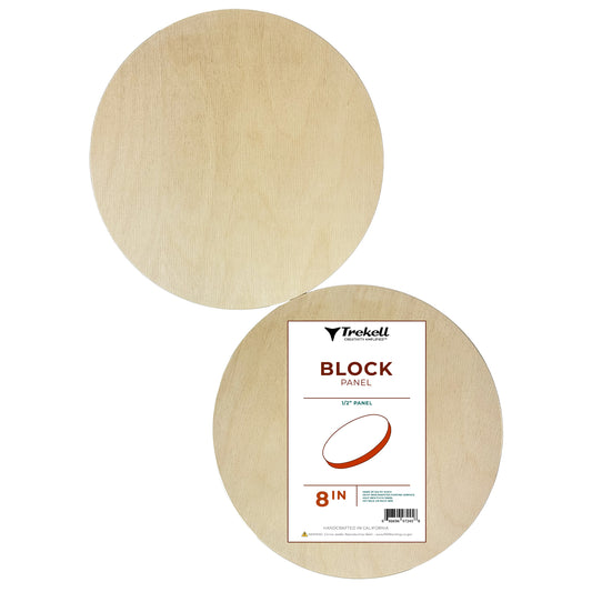 Trekell Unprimed Round Wood Panel, 1/2" Baltic Birch, 8"