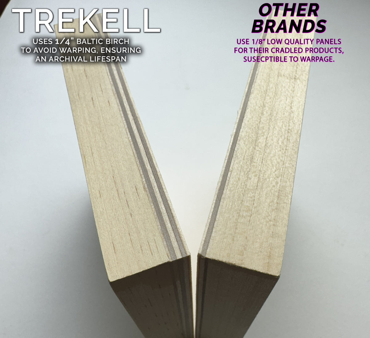 Side-by-side comparison of Trekell cradle profile depths
