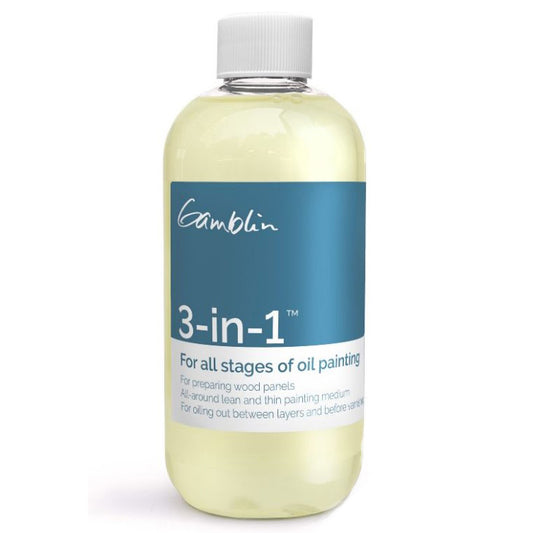 Gamblin 3-in-1 Medium, 8.5 oz, for Sealing Panels for Oil Paint
