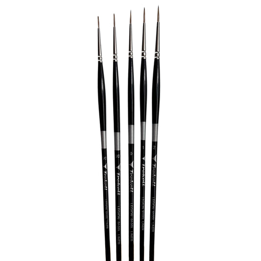 Trekell Legion Complete Liner Brush Set - Long Handle, showing a set of brushes with long, narrow pointed bristles.
