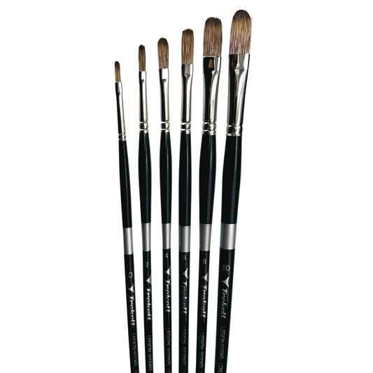 Trekell Legion Complete Long Filbert Brush Set, Long Handle