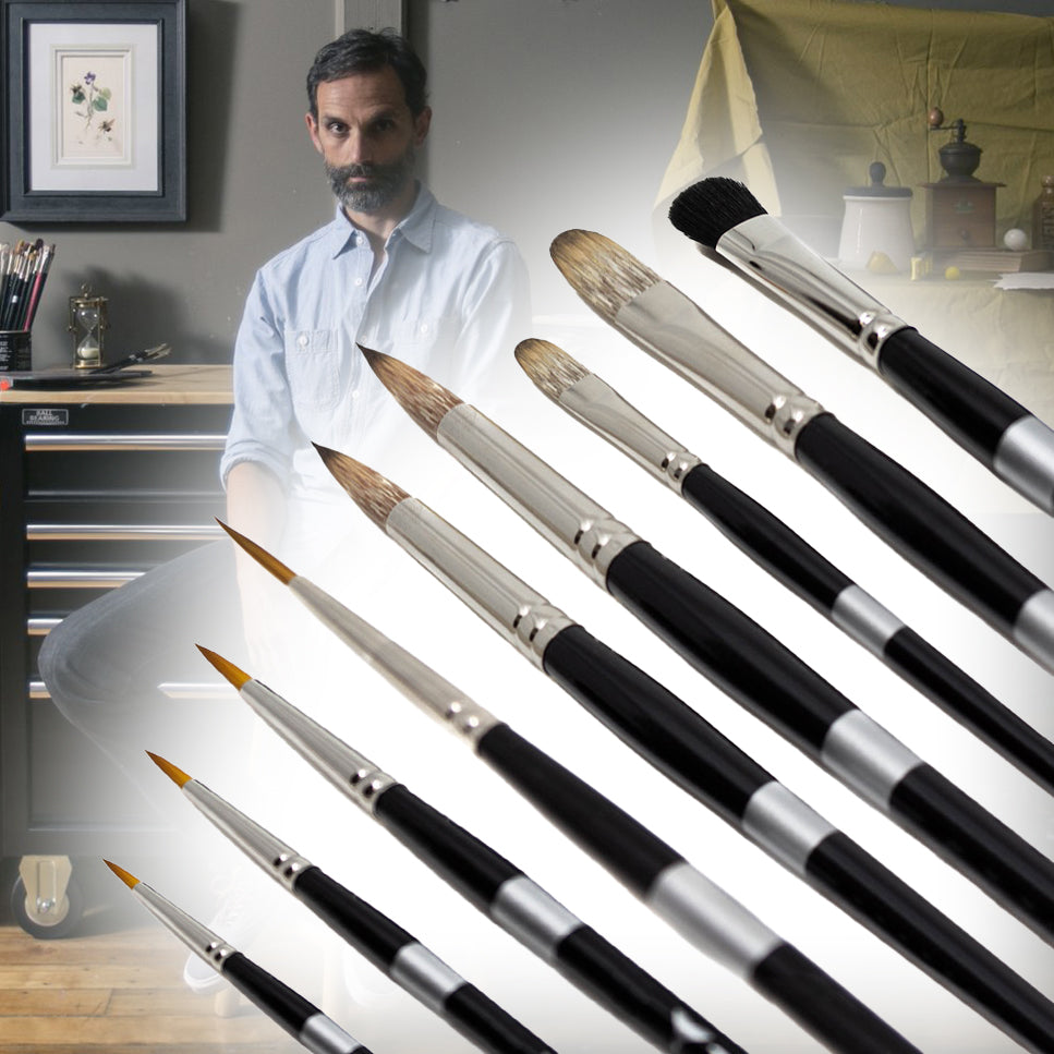 Tony Curanaj 9 Piece Trekell Artist Brush Set For Oil & Acrylic with professional synthetic brushes for precise and versatile painting.