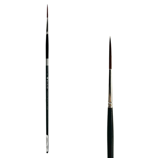 Trekell Crimson Taklon #4 Script/Rigger Brush - Long Handle, with long, fine pointed bristles.