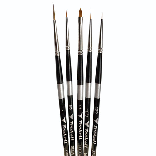Trekell Detail Brush Set with high-quality synthetic brushes for precise, versatile painting across watercolor, acrylic, oil, and ink