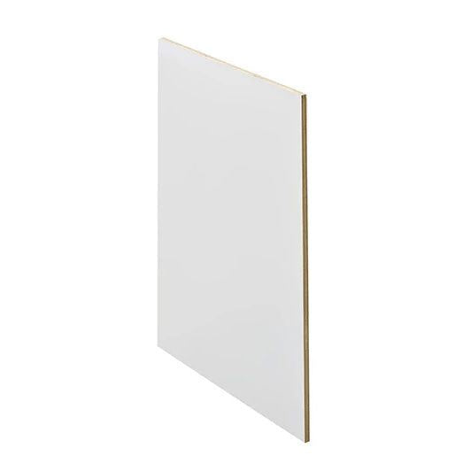 Trekell Gesso Primed Panel, white rectangular panel at an angle, showing its natural wood edge.