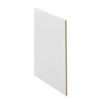 Trekell Gesso Primed Panel, white rectangular panel at an angle, showing its natural wood edge.