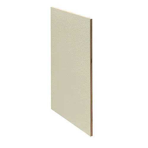 Trekell L64C Quadruple Oil Primed Linen Panel, pale rectangular linen panel at an angle, showing its thin wood edge.