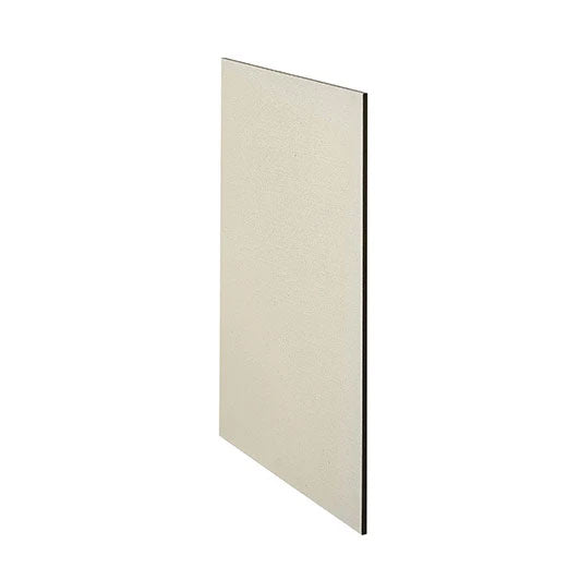Trekell Lead Primed Linen Panel 1/8" Hardboard, pale rectangular linen panel at an angle, showing its thin wood edge.