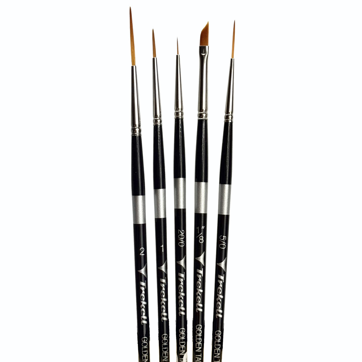 Trekell Linework Brush Set 5 Piece with durable synthetic brushes for precise, smooth linework in watercolor, acrylic, and ink.