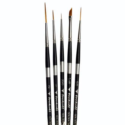 Trekell Linework Brush Set 5 Piece with durable synthetic brushes for precise, smooth linework in watercolor, acrylic, and ink.