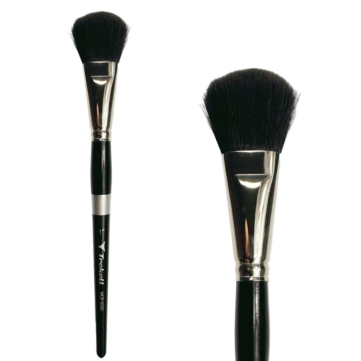 Trekell 1" Oval Mop Brush - Short Handle, with full, oval mop bristles.