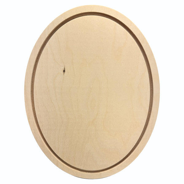 Trekell Oval Floater Panel, unpainted oval front with a recessed border.