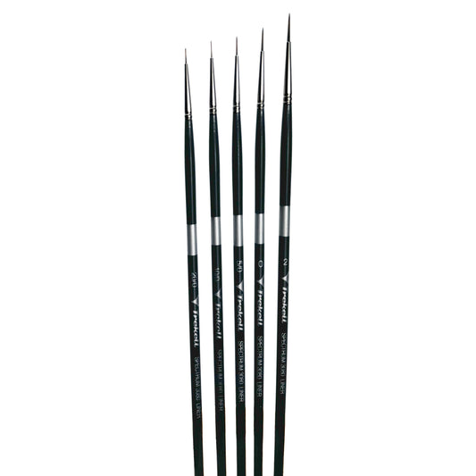 Trekell Spectrum Complete Liner Brush Set - Long Handle, showing a set of brushes with long, narrow pointed bristles.
