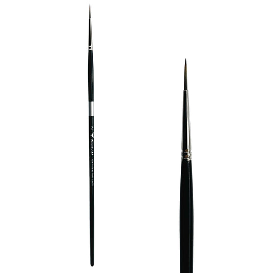 Trekell Spectrum #2 Liner Brush - Long Handle, with long, narrow pointed bristles.