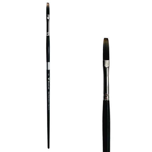 Trekell Spectrum #2 Long Flat Brush - Long Handle, with long, straight-edged flat bristles.