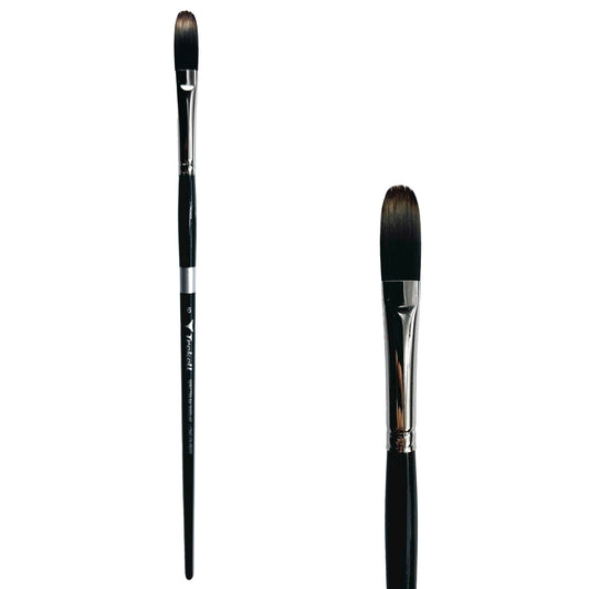 Trekell Spectrum #6 Long Filbert Brush - Long Handle, with long, flat bristles with a rounded tip.