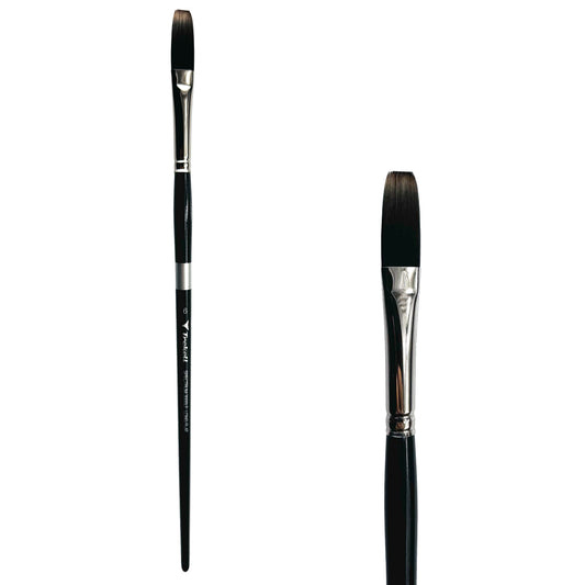Trekell Spectrum #6 Long Flat Brush - Long Handle, with long, straight-edged flat bristles.