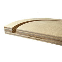 Trekell Round Floater Panel cut in half to show the routed gap and frame edge