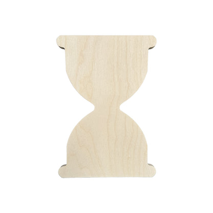 Trekell Hourglass Panel, unpainted wood with a narrow waist and broad curved ends.