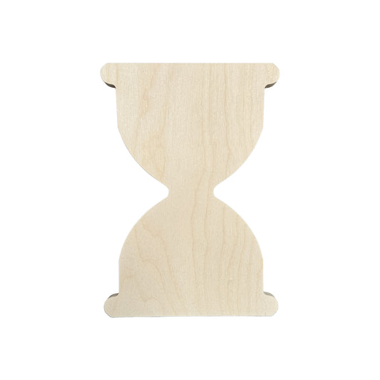 Trekell Hourglass Panel, unpainted wood with a narrow waist and broad curved ends.