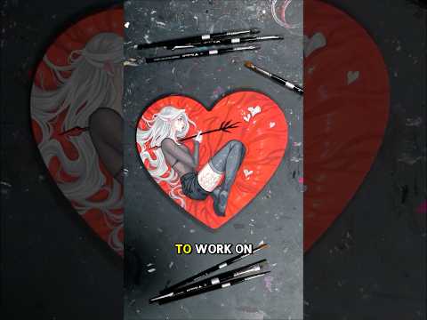 Trekell Symbolic Heart Panel, shaped wood painting surface.
