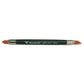 Trekell double-ended brush, dark handle with orange pointed bristles at both ends.