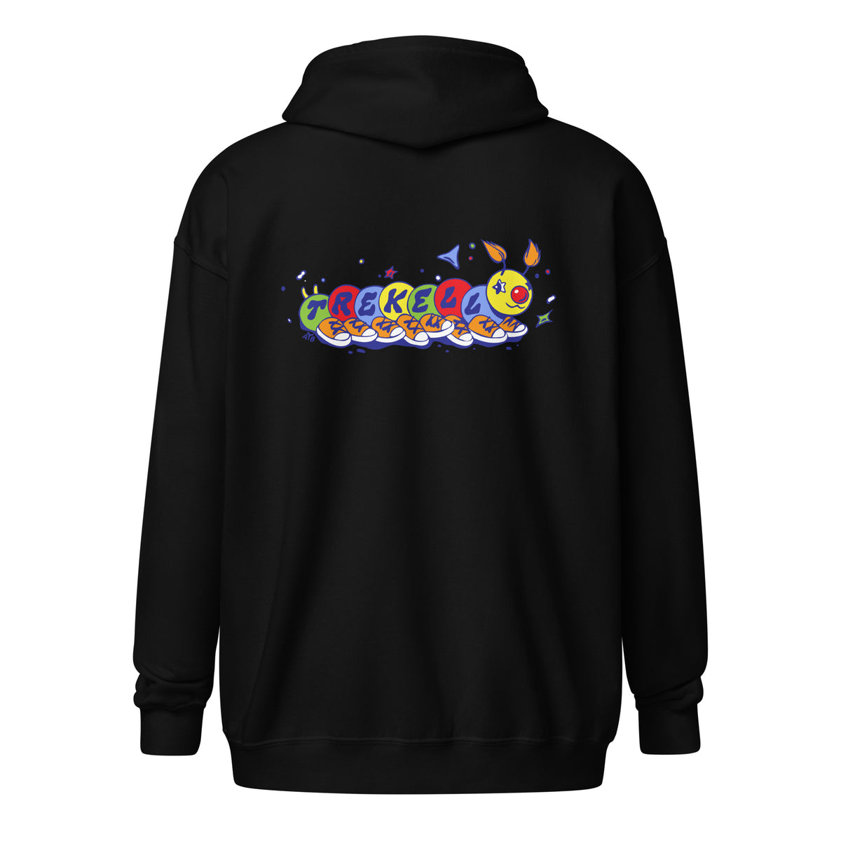 Trekell x Allison Bamcat Unisex Black Zip Hoodie, back
