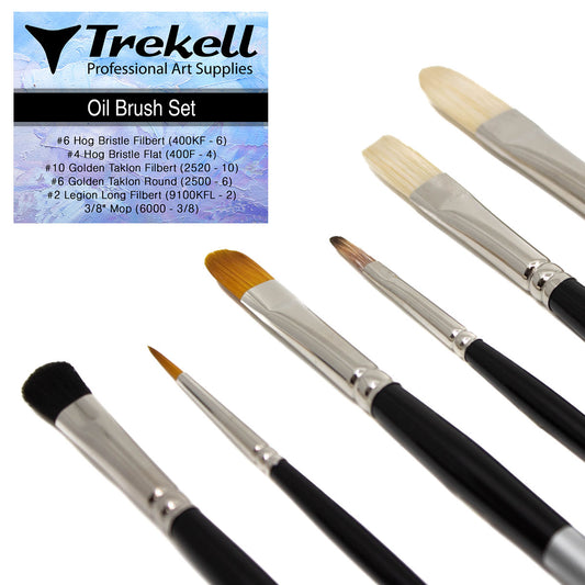 Trekell Oil Brush Set Premium Artist Brushes for Oil Paint with high-quality bristles for smooth, precise, and versatile oil painting.