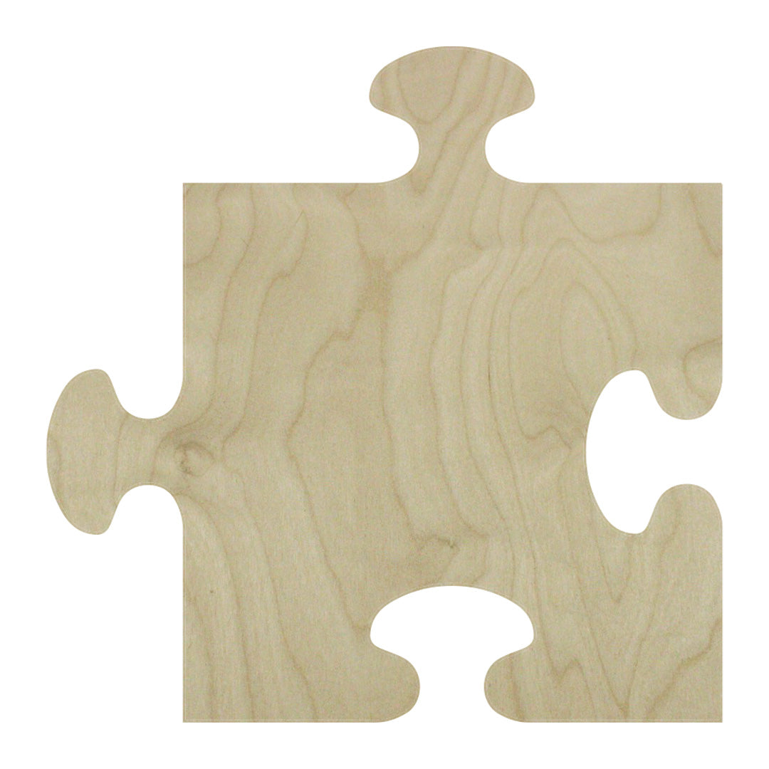 Trekell Puzzle Piece Panel, unpainted wood with projecting tabs and rounded cutouts.