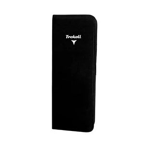 Closed black Trekell brush case with a carrying loop and white logo.