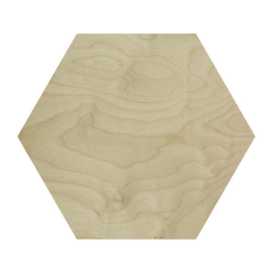 Trekell Hexagon Panel, unpainted six-sided wood with visible grain.
