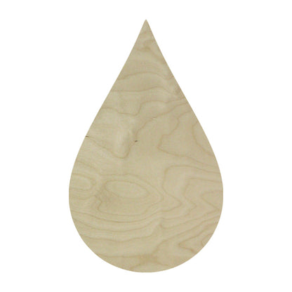 Trekell Rain Drop Panel, unpainted wood with a pointed top and rounded bottom.
